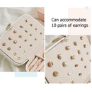 Korean Girls Earrings Plate Jewelry Box Ear Stud Ring Storage Box (White) A
