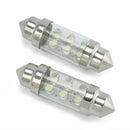 2X White 36mm 6SMD Festoon LED Interior Dome Map License Light Bulb