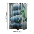 Abstract Waterproof Shower Curtain Bathroom Polyester Pattern & Hooks, Bamb