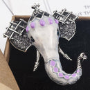 Fashion Wedding Bridal Crystal Enamel Animal Elephant Brooch Pin Jewelry Gifts