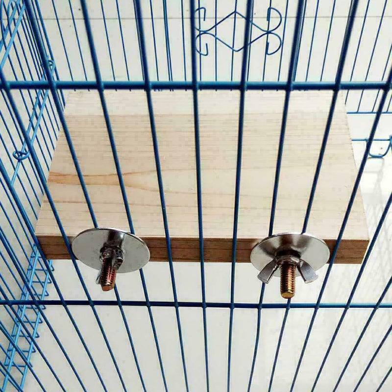 Pet Bird Parrot-Chew Toys Wood Hanging Swing-Cages Parakeet Stand Platform D1J4