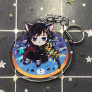 6pcs Cartoon Anime Keychain Pendant Blade of Ghost Key Ring Kids Fans Gift A