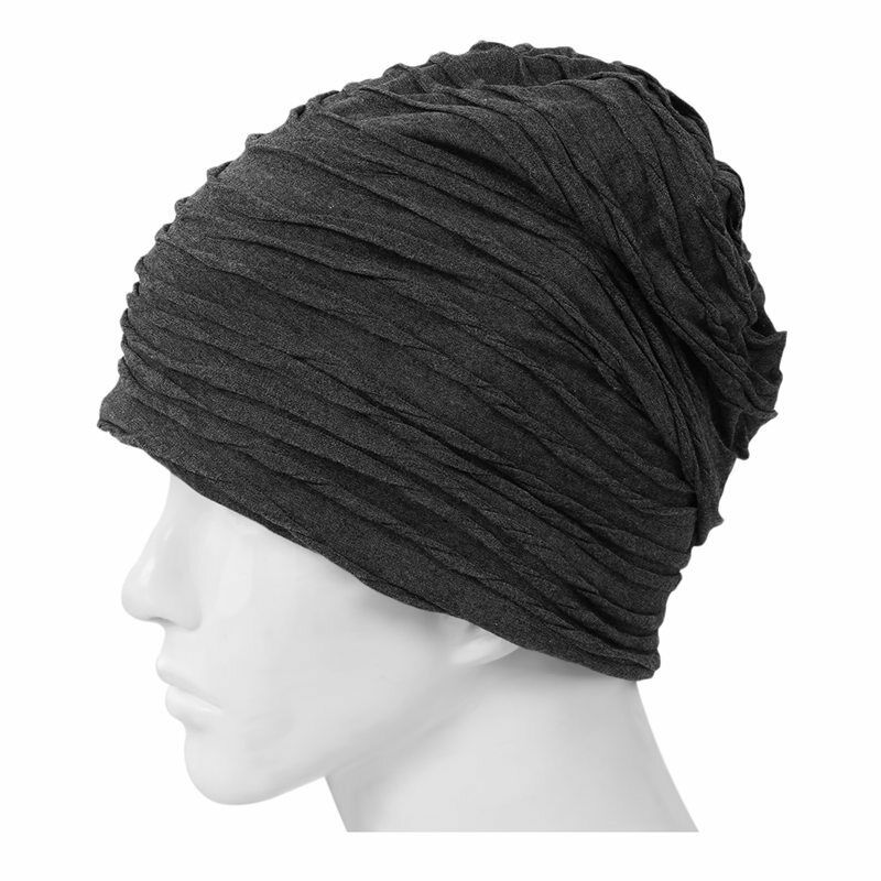 Long woolen hat with stripes (Gray) R1V4