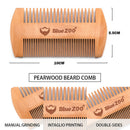 wood natural sandalwood double sided beard styling shaping comb tool with PU â„–[