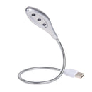 USB Portable Reading Lamp 3 LED Flexible Gooseneck Long Life Metal Lights