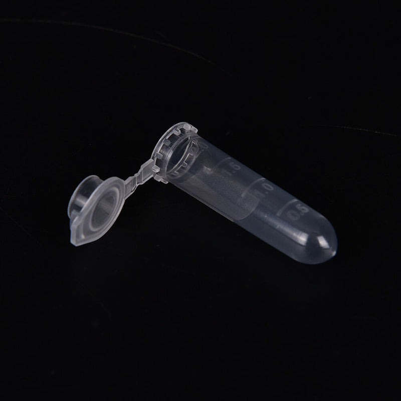 100pcs 2ml Micro Centrifuge Tube Vial Clear Plastic Vials Container Snap Cap_SE