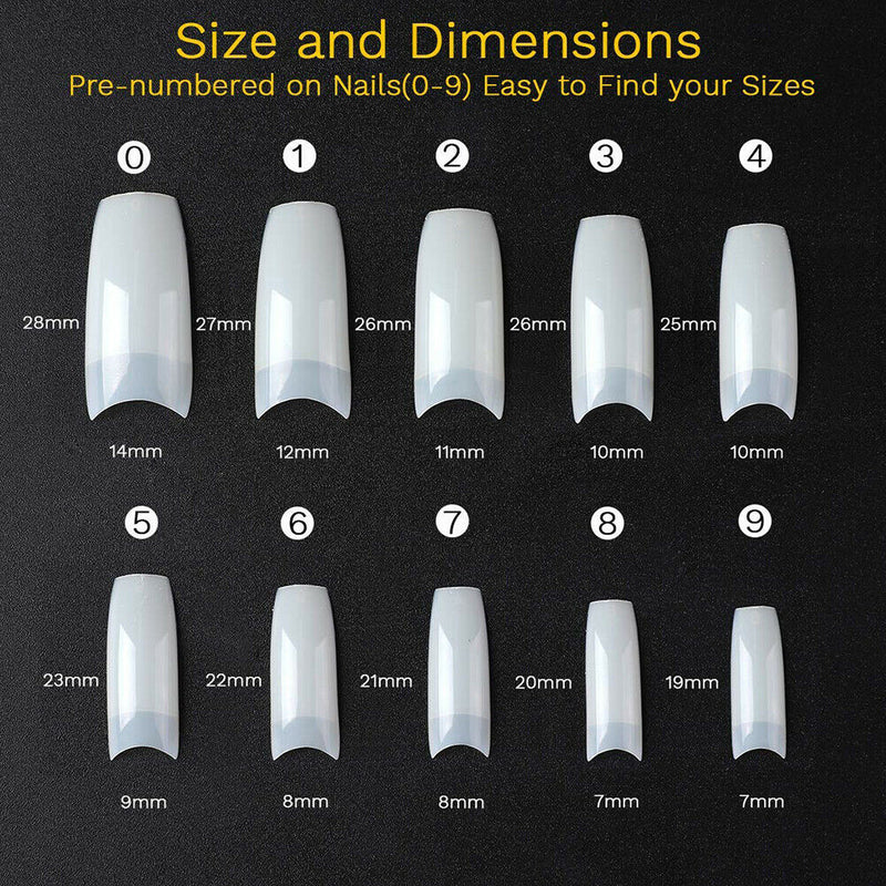 500pcs/Bag Natural Color French Nail Art Tips Manicure Artificial False Tip