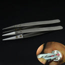 Ceramic Tip Stainless Steel Tweezers Fine Pointed Tip Heat Resistant Tweezers JR