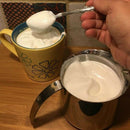 Milk Frother, Electric Handheld Milk Foamer With Double Stainless Steel Whi