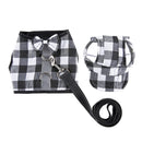 Pet Dog Vest Harness with Hat Pet Costume Party Clothes Black White-M