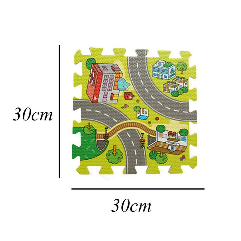 9pcs Baby EVA Foam Puzzle Floor Mat Toddler Traffic Route Interlocking Pad
