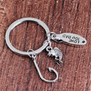 Father's Day Gift Keychain Hook Fish Love You Dad Keyring Key Chain Ring\Jewelry