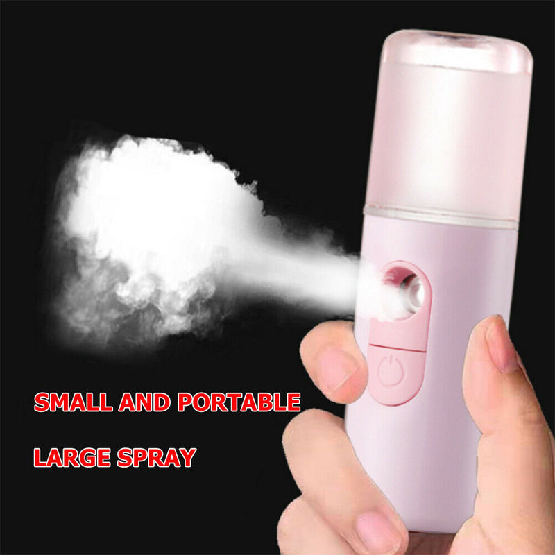 Nano Spray Hydration Instrument Mini Rechargeable Facial Steamer (Pink)