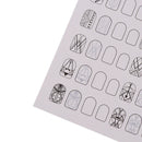 12pcs/set Drawing Nail Art Practice Learning Template Painting Guide Paper SEAU