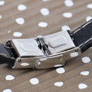 Men's Black Leather Wristband Braided Bracelet Stainless Steel Clasp Bangle