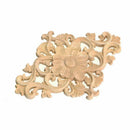 21*15cm Wood Carved Unpainted Onlay Applique Furniture Home Decor, 2pcs H2R8