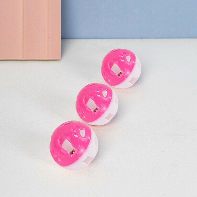 60pcs Interactive Pet Toys with Bell Cat Plastic Kitten Rattle Scratch Ball