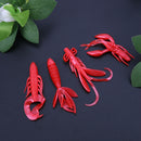 4pcs Soft Worm Fishing Lure Baits Simulation Fishing Tackle (Red)