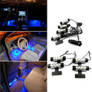 4 x 3 LED Car Interior Atmosphere Blue Light Charge Floor Decor Lamp Accessory s
