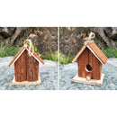 2 Pieces Handcraft Hanging Wooden Birdhouse Creative Decor Gift Balcony Lawn