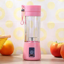 380ml USB Rechargeable Juice Machine Blender Mixer Portable Juicer (Pink) A