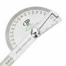 1*Student Steel Stainless Round Head Rotary Protractor Angle Rule Measuri N Z0I2