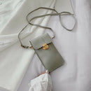 Women Touch Screen Phone Pouch PU Splicing PVC Crossbody Bag (Light Grey)
