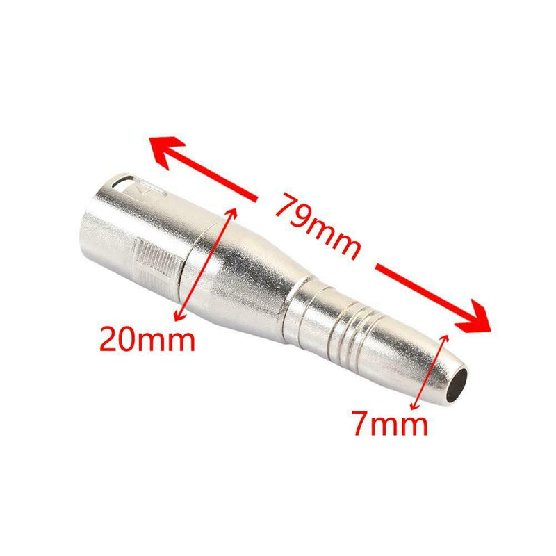 2pcs 3Pin XLR Male to 1/4in 6.35mm Female Jack Audio Cable Mic Cord Adapter