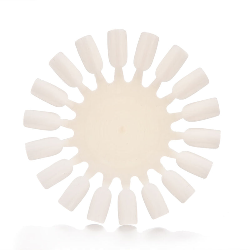 10x Nail Art Tips Make Up Practice Round Wheel Polish Acrylic Display Ew