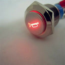 Car Boat LED Light Waterproof-Momentary Horn Metal Push Button Switch 12V 16mm