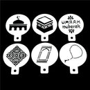 6pcs/set Mosque Mubarak Ramadan Design Coffee Stencils Cake Template Tools FT