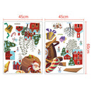 2pcs Christmas Santa Claus Carriage Wall Stickers Living Room Bedroom Decor
