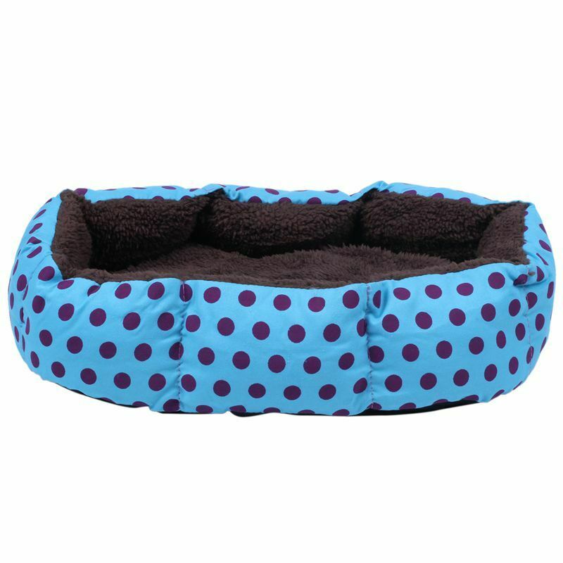 Removable cushion House Bed for Pets Dog Cat S Blue, Black dots R2Q3