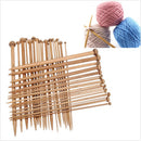 High Quality Set 36pcs Single Pointed Bamboo Knitting Needles Case 2mm - 10mm Gw