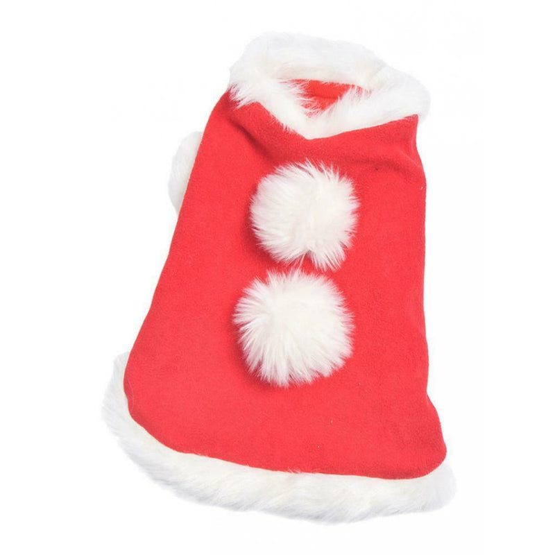 Christmas Cloak&Scarf Costume Set With Bells Pet Clothes Apparel L