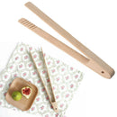 12PCS Beech Wooden Toast Tongs With Magnet Bread Toast Crumpets Serving YAX LKE