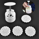 4 stamps flower mooncake moon cake diy round mold baking craft tool set HT FT