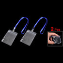 2 Pcs ID Card Badge Holder Adjustable Neck Strap Lanyard Blue Clear M4D5