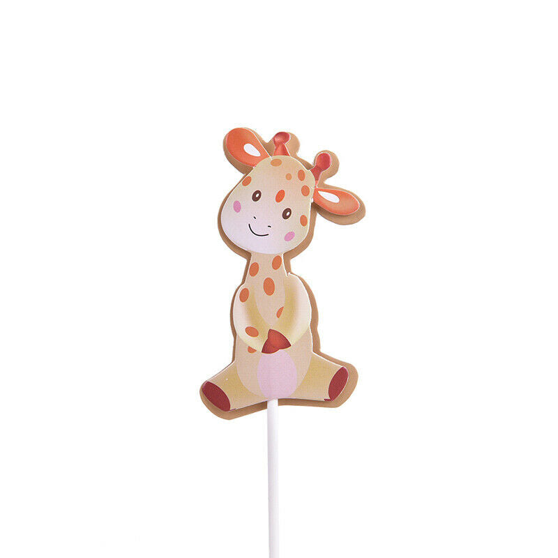 1 Set Lions & Trees Forest Suit Cake Toppers Party Cupcake Flag Cake Decorati-OZ