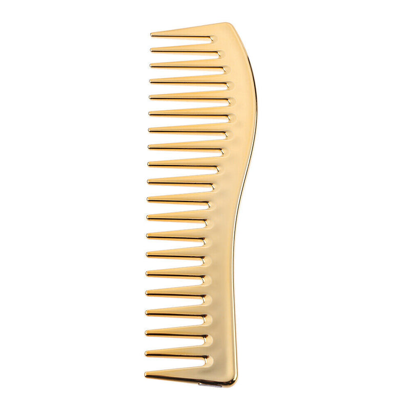 Electroplating Hairdressing Comb Hair Brush Large Wide Tooth Combs (Yellow) A