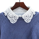 2Pieces Women's Detachable Lace Dickey Collar Blouse Half Shirt False Collar