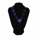 Fashion Jewelry Lace Jewelry Necklace Choker Rhinestone Necklace - blue