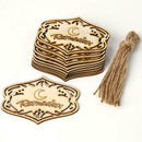 Retro Wood Eid Mubarak Hanging Ornament Muslim Ramadan Pendant Decor B6I7