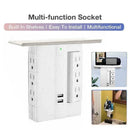 Multi Plugs Socket Wall Shelf 8 Port Surge Protector USB Extenders 2 Outlet E5X5