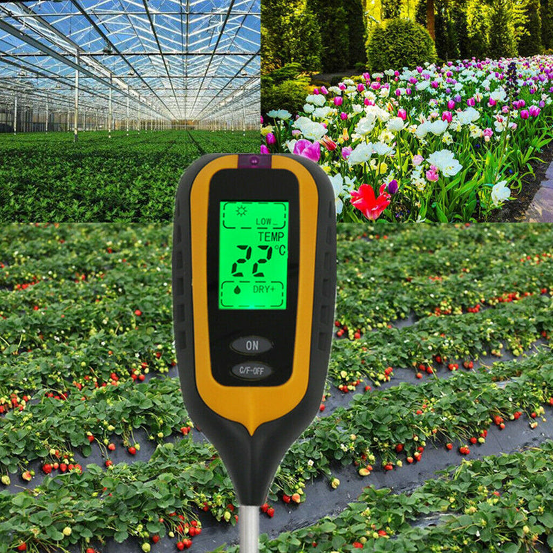 4in1 Soil  Water PH Moisture Light Temp Test Meter Garden Plant Flower
