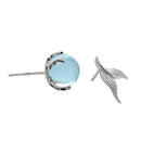 Mermaid Bubble Studs Earrings Blue Seaweed Cushion Fishtail Earring for Wom D9L4