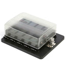 Blade Fuse Block ATO Fuse Box Holder w/ LED Indicator for Car Boat (10 Way)
