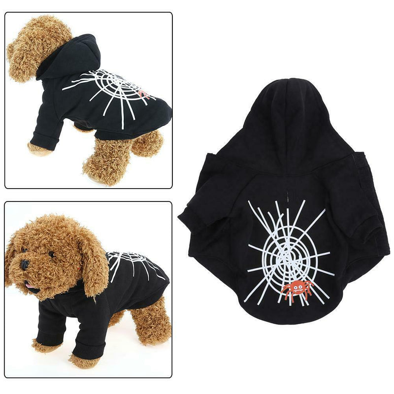 Halloween Spider Web Pet Dog Dress Dog Ghost Festival Sweater S