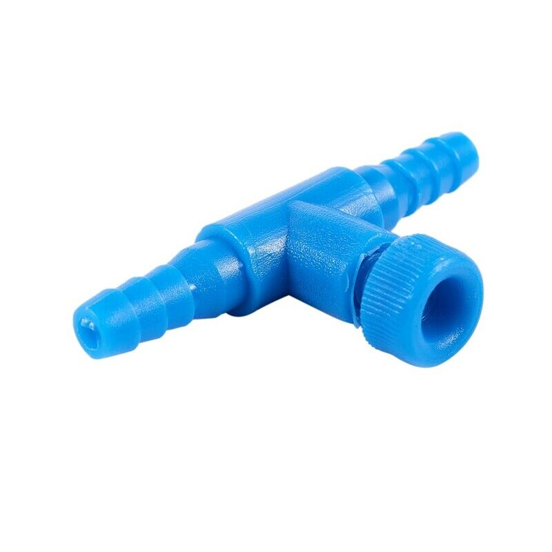 10 Pieces Plastic Aquarium Fish Tank 2 Way Air Pump Control Valves, Blue