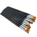12 x Nylon Hair Artist Watercolour Oil Acrylic Painting Paint Brush Set Supply